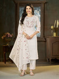 Embroidered Kurti Pant Dupatta Set
