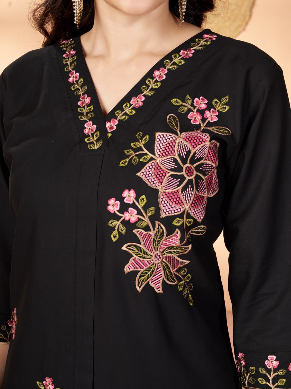 Embroidered Heavy Rayon Co-ord Set – Multicolor
