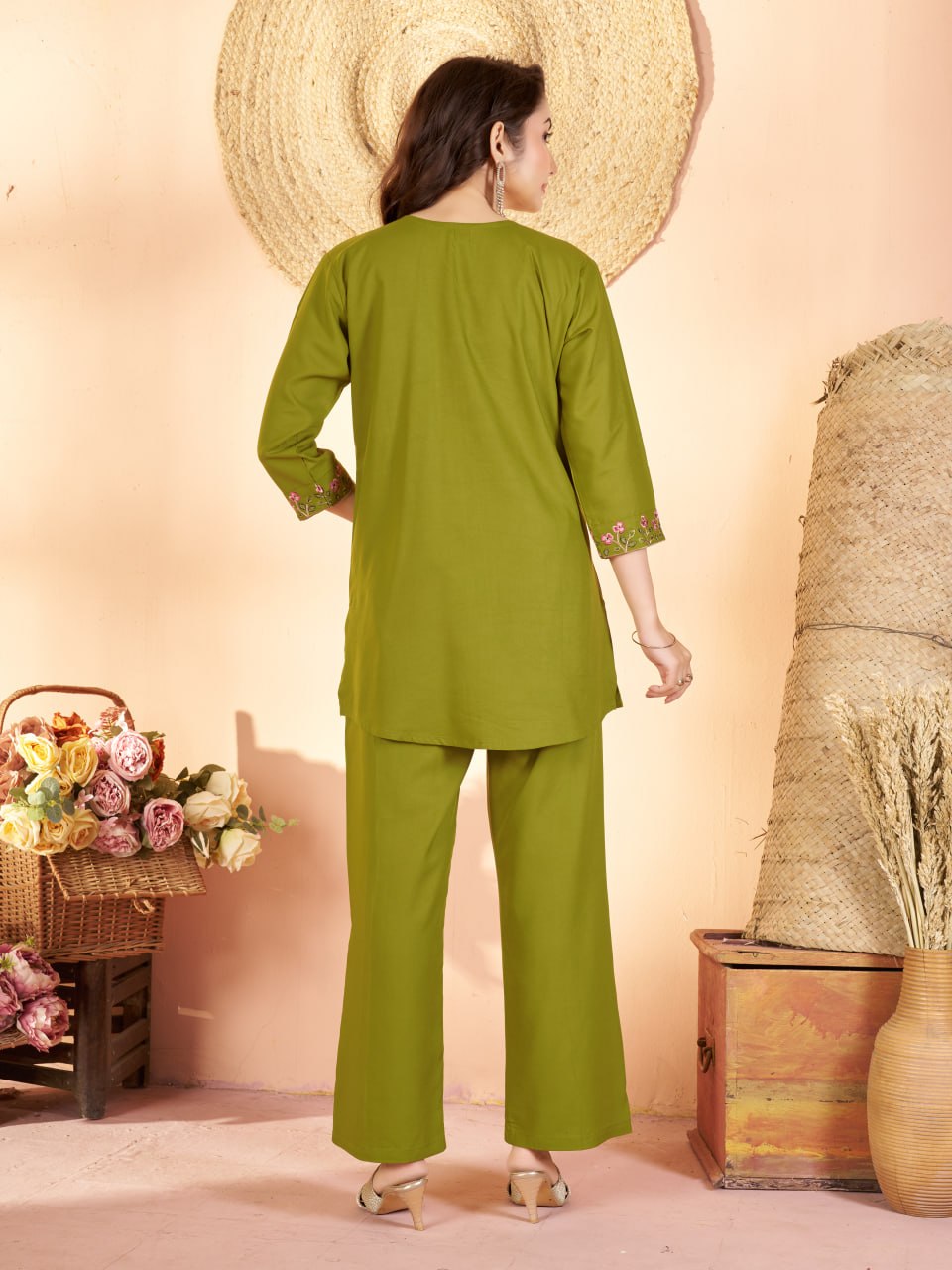 Embroidered Heavy Rayon Co-ord Set – Multicolor