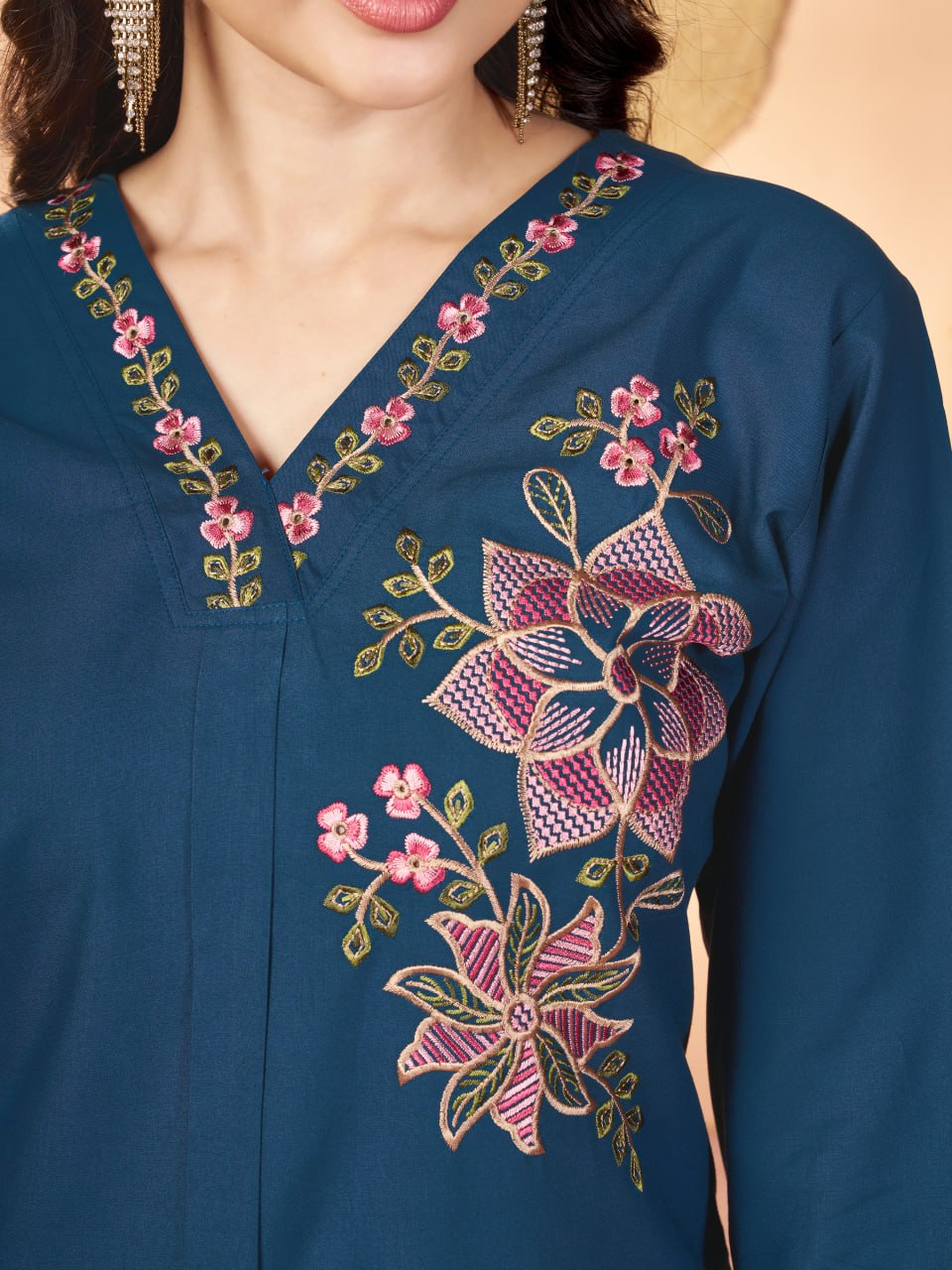 Embroidered Heavy Rayon Co-ord Set – Multicolor