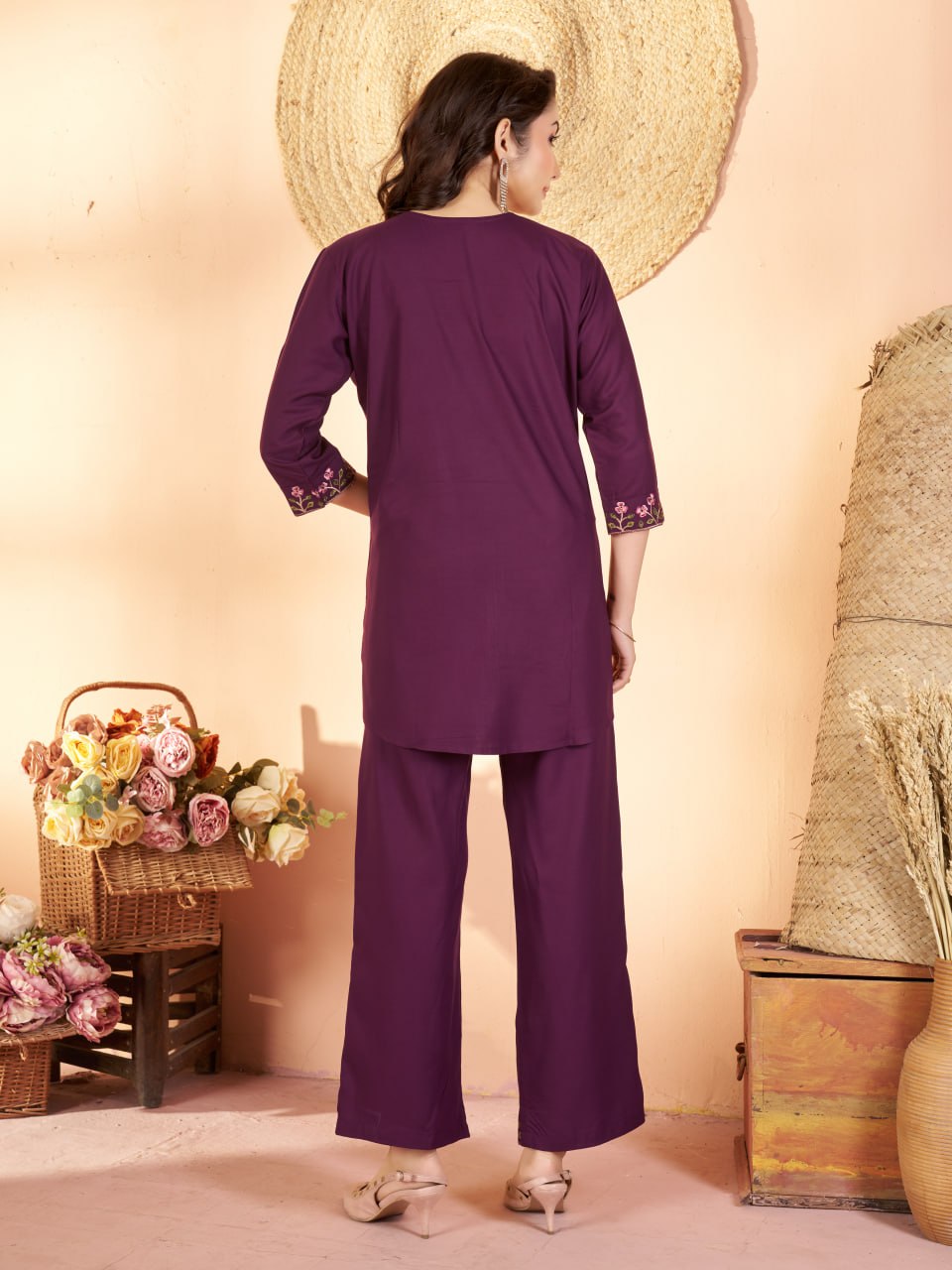 Embroidered Heavy Rayon Co-ord Set – Multicolor