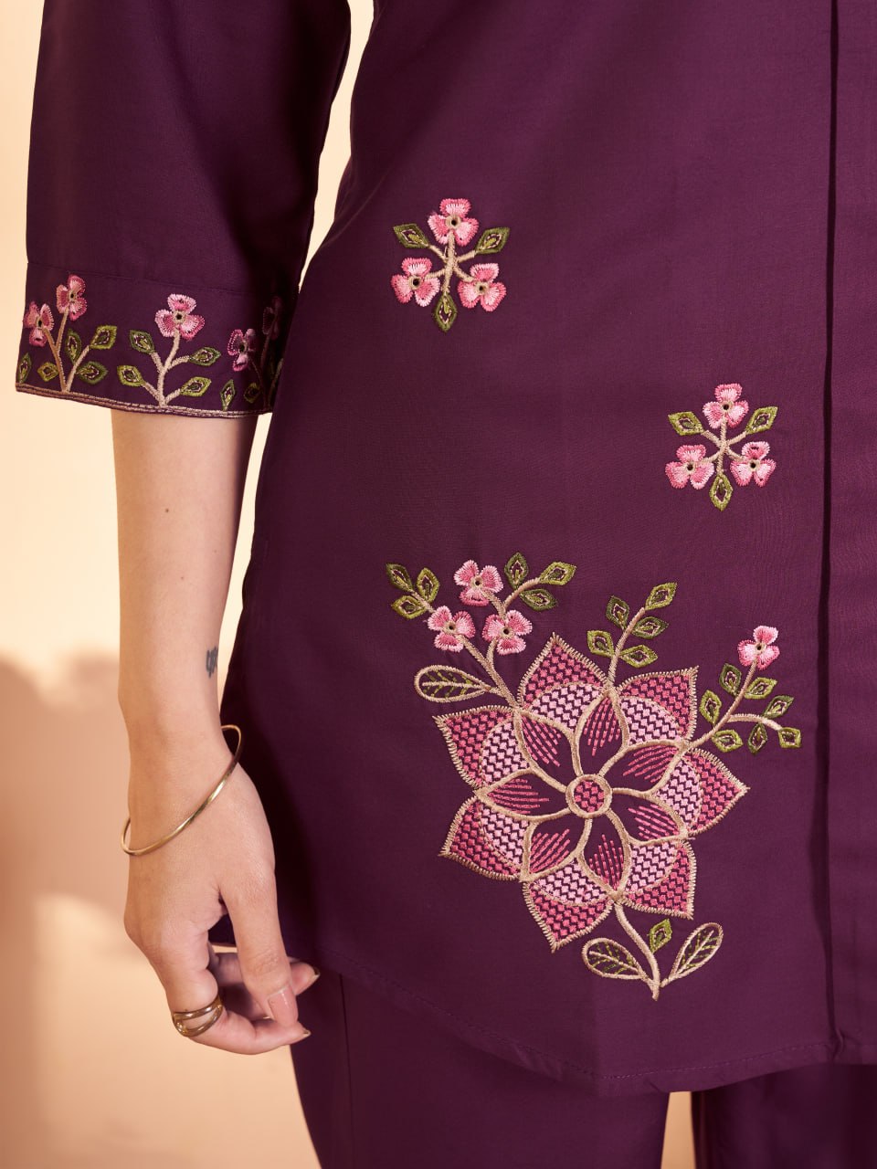 Embroidered Heavy Rayon Co-ord Set – Multicolor