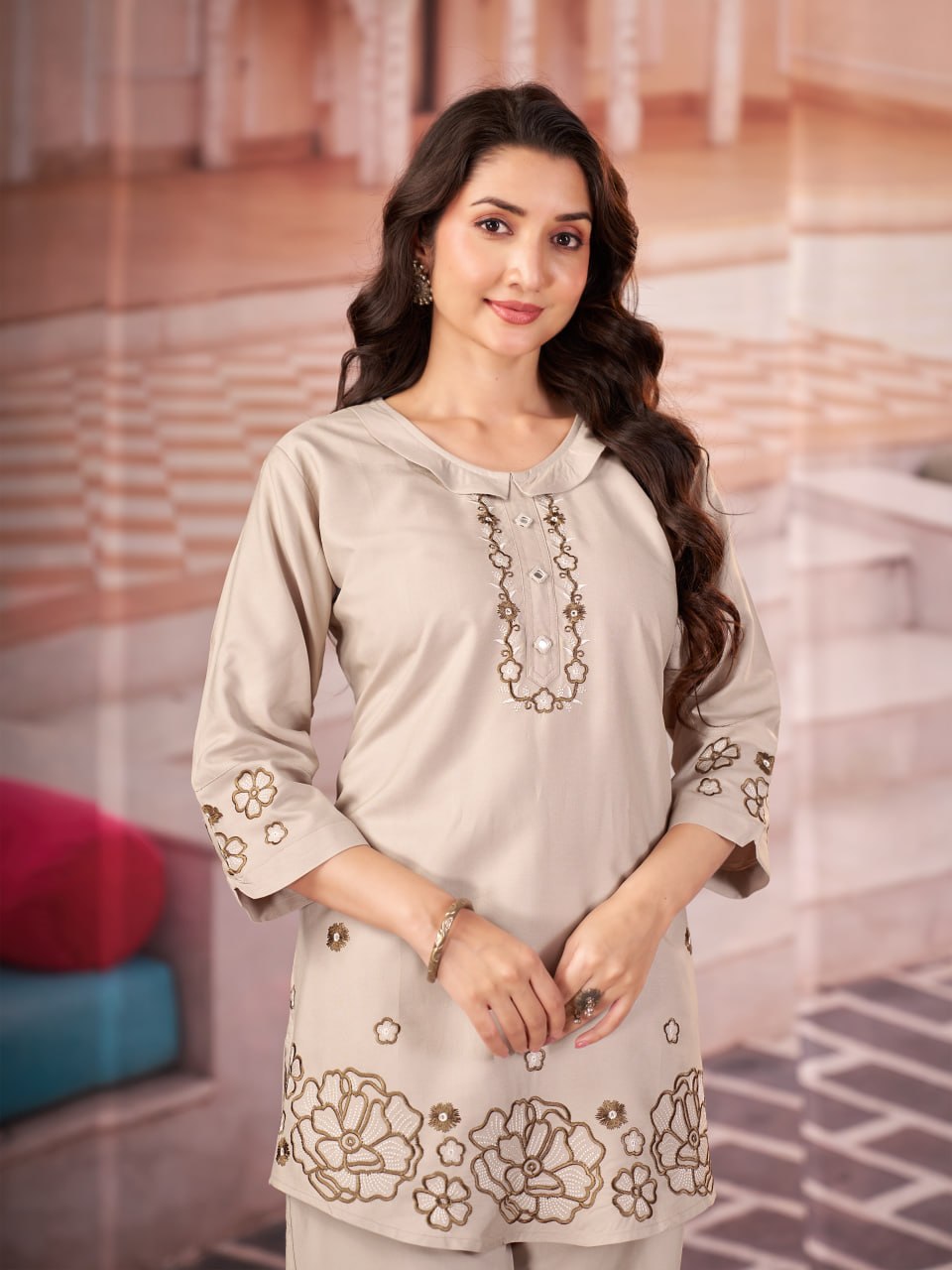 Embroidered Heavy Rayon Co-ord Set – Multicolor