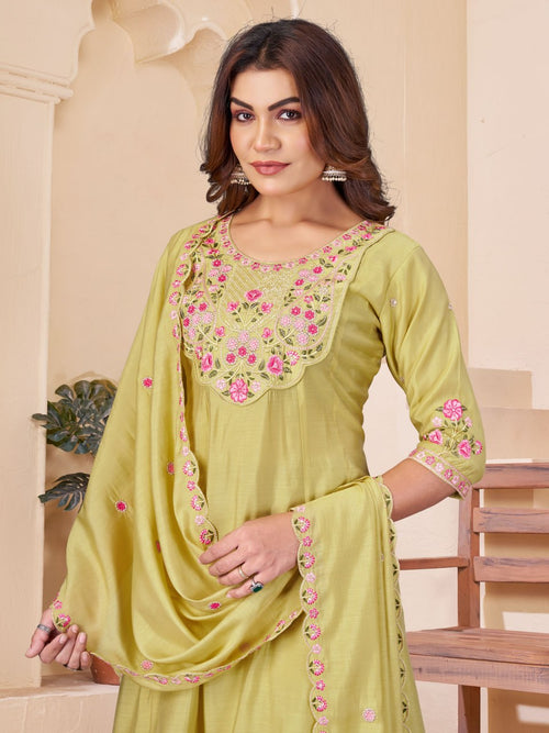 Embroidered Anarkali Suit Set – Multicolour