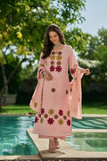 Embroidered Chanderi Silk Suit Set with Hand Kodi