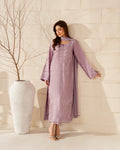 Embroidered French Crepe Silk Suit Set – Lavender