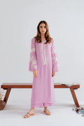 Embroidered Chanderi Silk Kurta Set – Pink