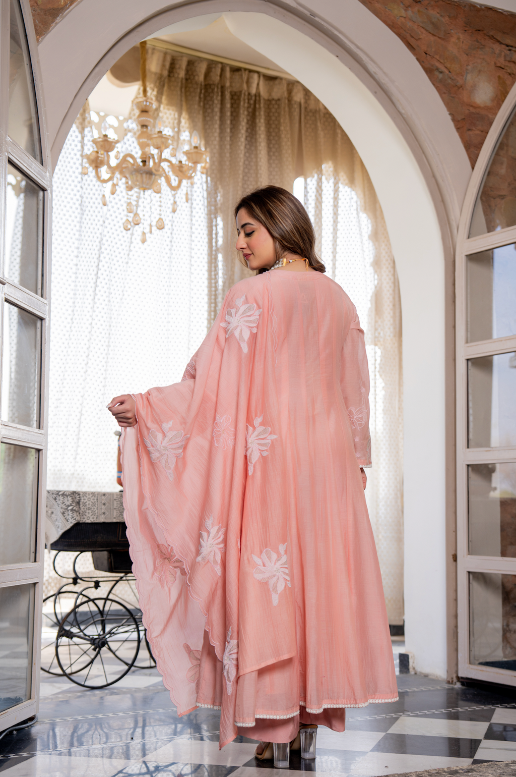 Embroidered Chanderi Silk Kurta Set