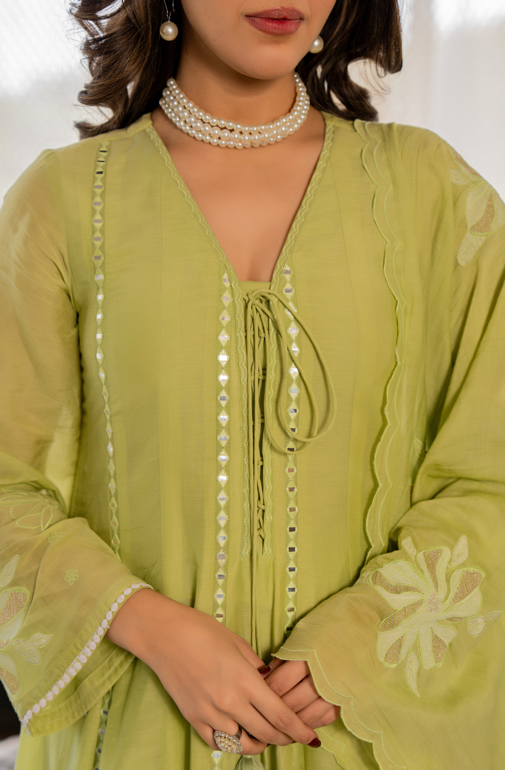 Embroidered Chanderi Silk Kurta Set