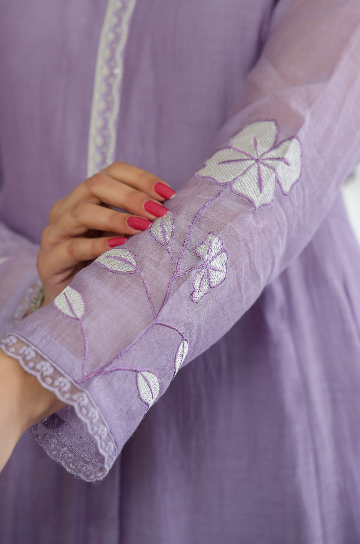 Embroidered Anarkali Suit Set – Lavender